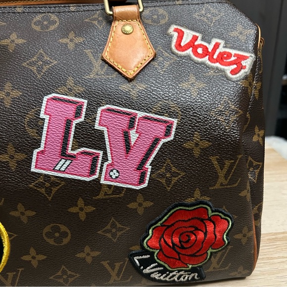 Authentic Louis Vuitton Speedy Bandouliere 30 Patches Limited Edition Bag M43989 - Picture 11 of 16